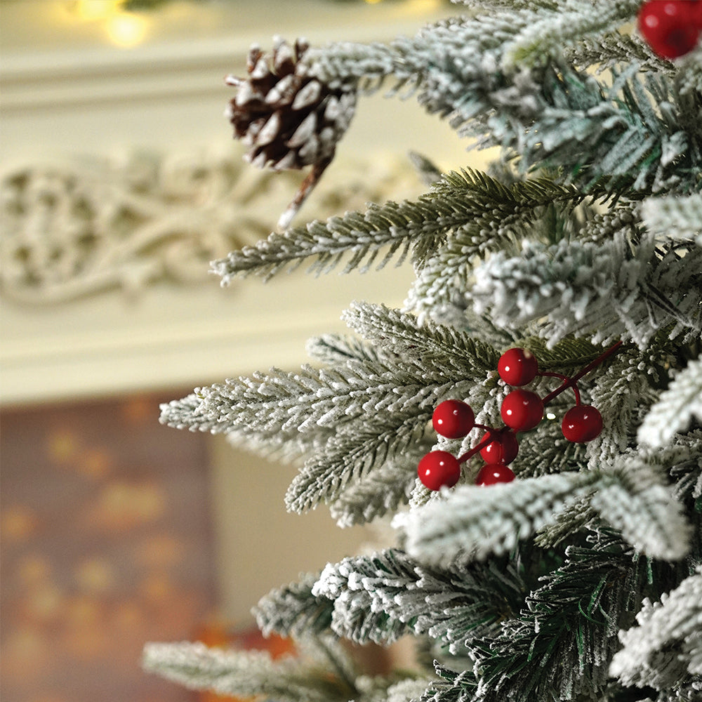 4.9 feet  Snow Cherry thick rounded Leaf, Dense Christmas Tree, with free 4 Big size Pink disco Candy themed Ornaments, 150 cm with 450 Branch tips Xmas Décor