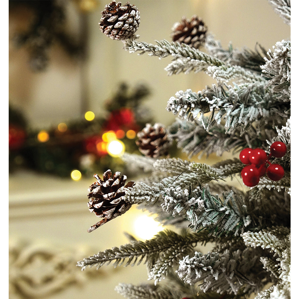 4.9 feet  Snow Cherry thick rounded Leaf, Dense Christmas Tree, with free 4 Big size Pink disco Candy themed Ornaments, 150 cm with 450 Branch tips Xmas Décor