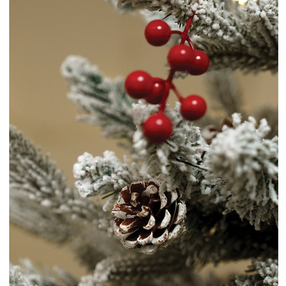 4.9 feet  Snow Cherry Long Flat Leaf, Dense Christmas Tree, with free 4 Big size Blue Pastel Candy themed Ornaments, 150 cm with 400 Branch tips Home & Office Xmas Décor