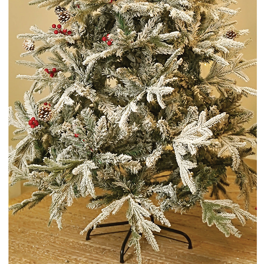 5.9 feet  Snow Cherry thick rounded Leaf, Dense Christmas Tree, with free 6 Big size Tufted Red Candy themed Ornaments, 180 cm with 650 Branch tips Xmas Décor