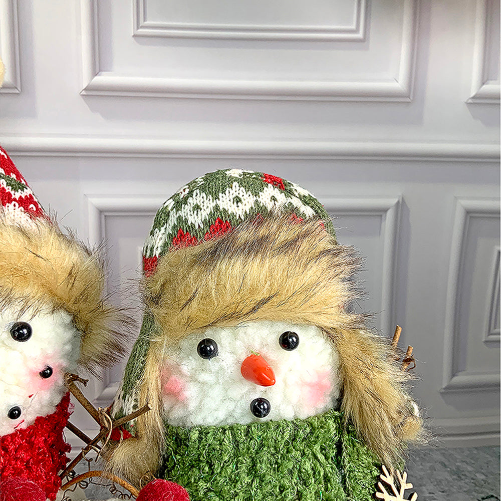 Plush Snowman Trio Family Christmas Décor for Home and Office