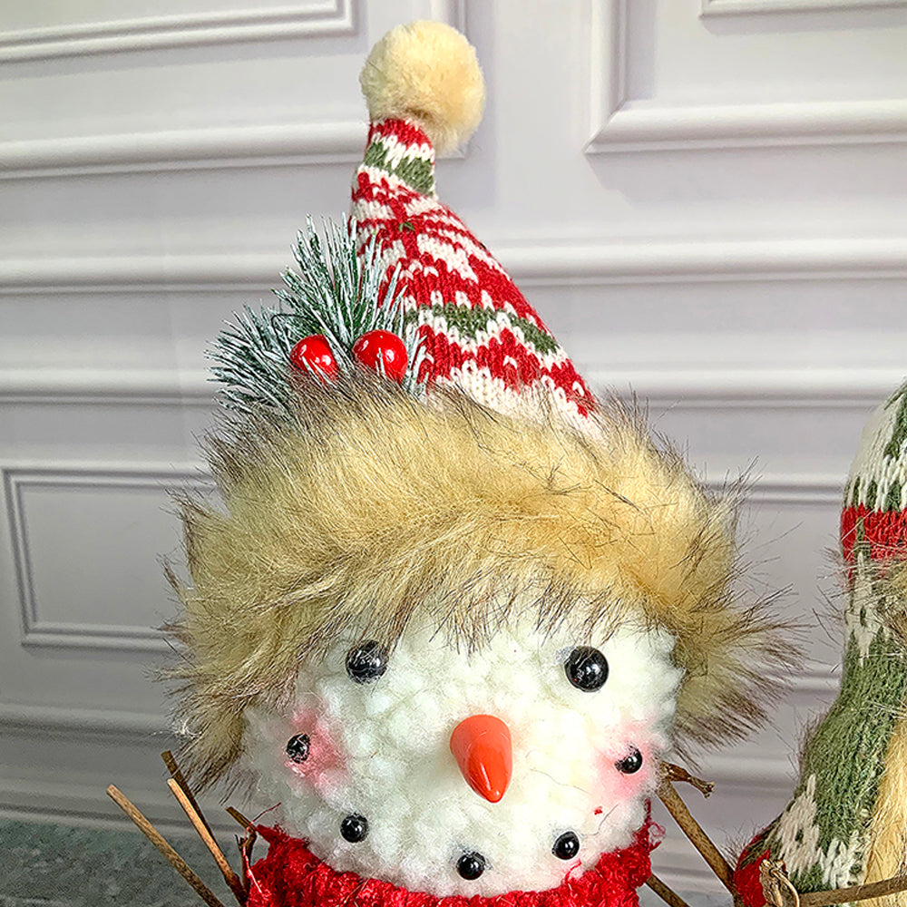 Plush Snowman Trio Family Christmas Décor for Home and Office
