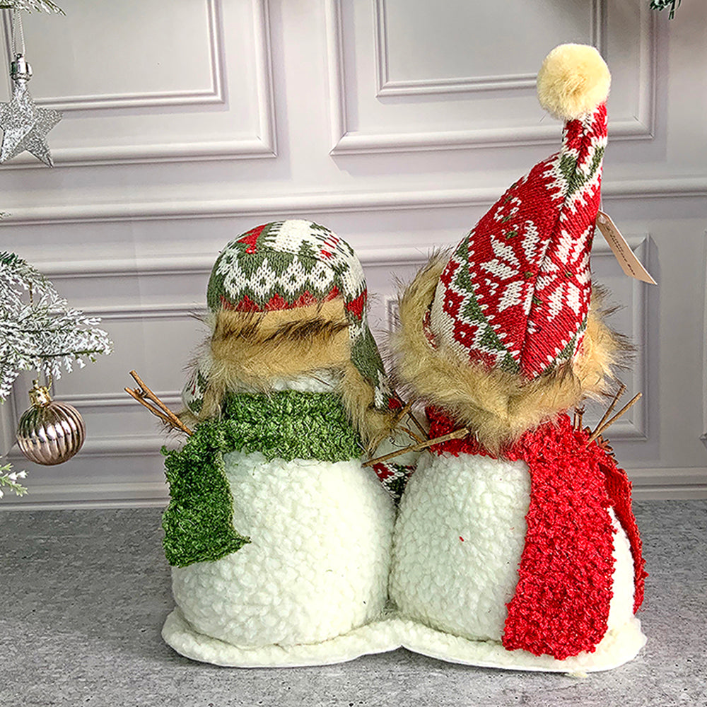Plush Snowman Trio Family Christmas Décor for Home and Office