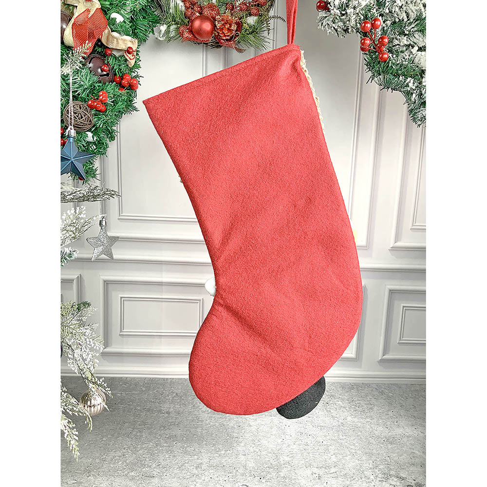 Snow Lettering Snowman Christmas Stocking, 18 inches