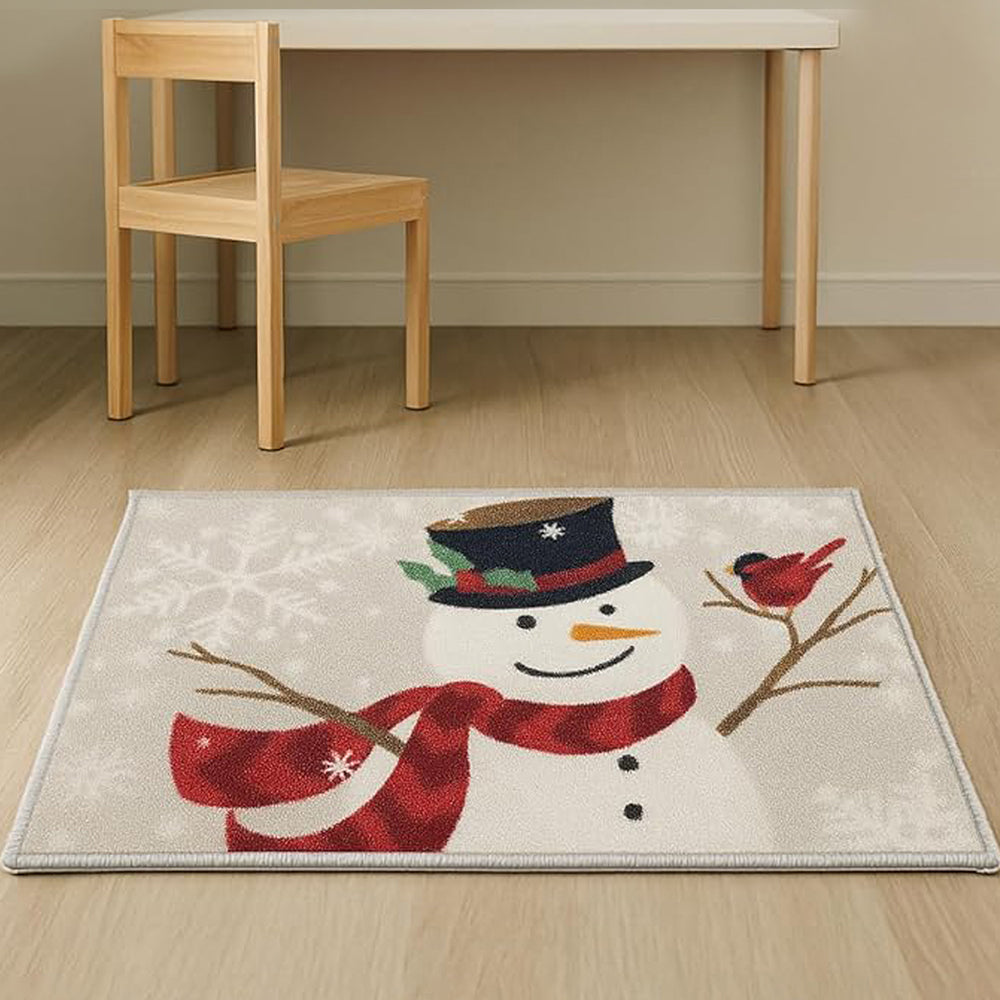 Snowman Christmas themed Welcome Mat, Anti Skid big size Festive Floor & Entrance Door Mat, 30inches x 20inches