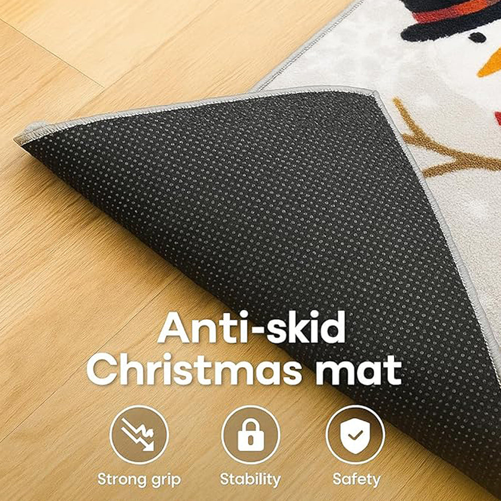 Snowman Christmas themed Welcome Mat, Anti Skid big size Festive Floor & Entrance Door Mat, 30inches x 20inches