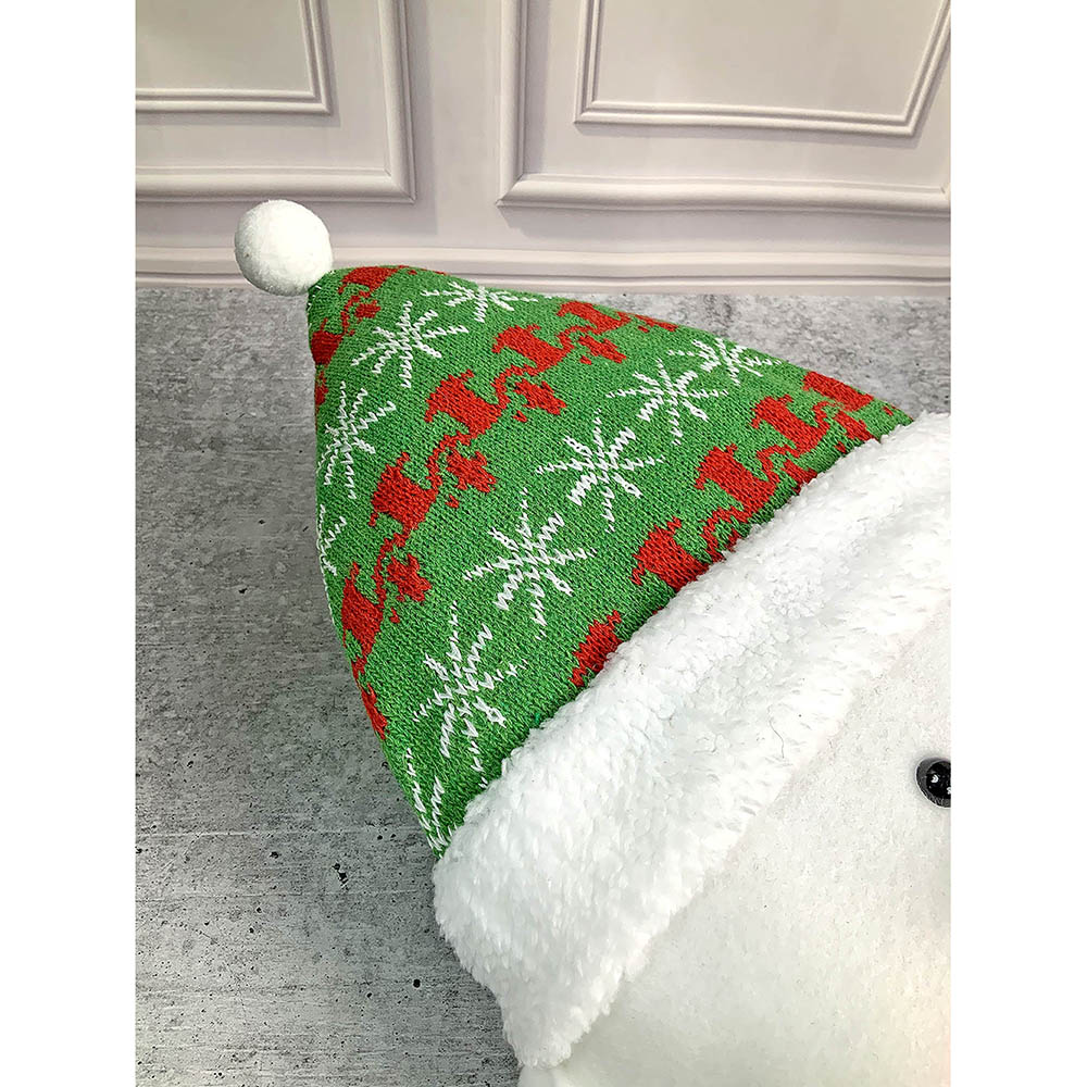 Fluffy Snowman Christmas Themed Pillow