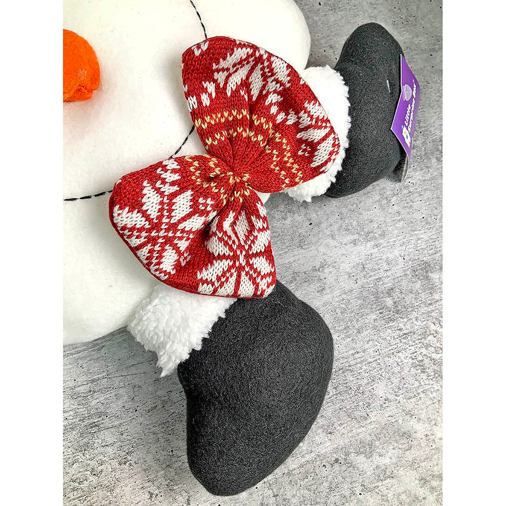 Fluffy Snowman Christmas Themed Pillow