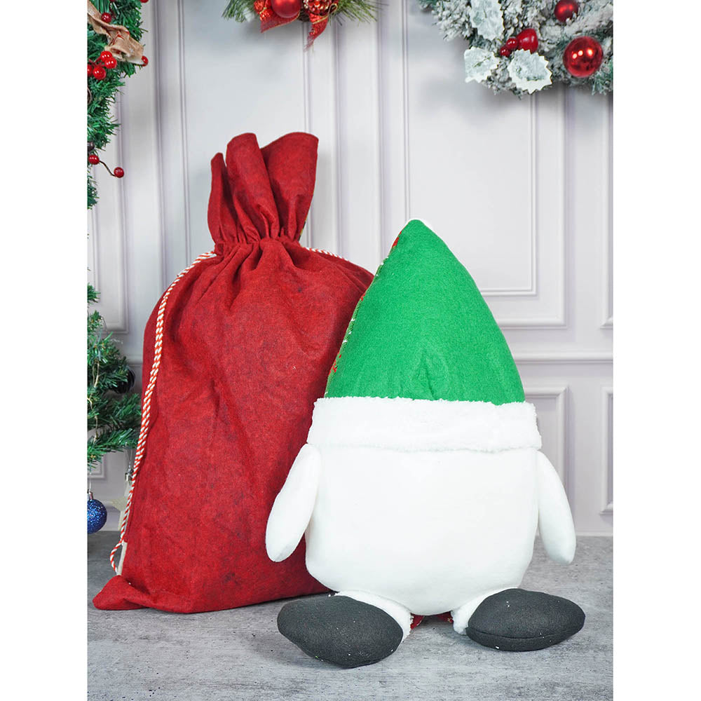 2 pcs set of Snowman Pillow and Large Size Gift sack for Christmas Décor