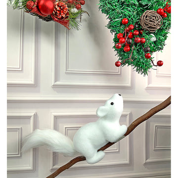 Winter Squirrel with twig stem Christmas Home and Office Décor