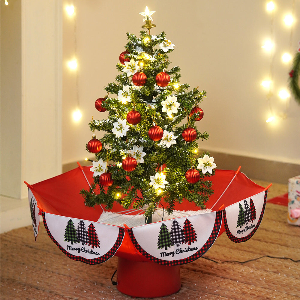 2.5feet, Star Tree  themed Snowfall with light & music Umbrella styled Christmas home Décor