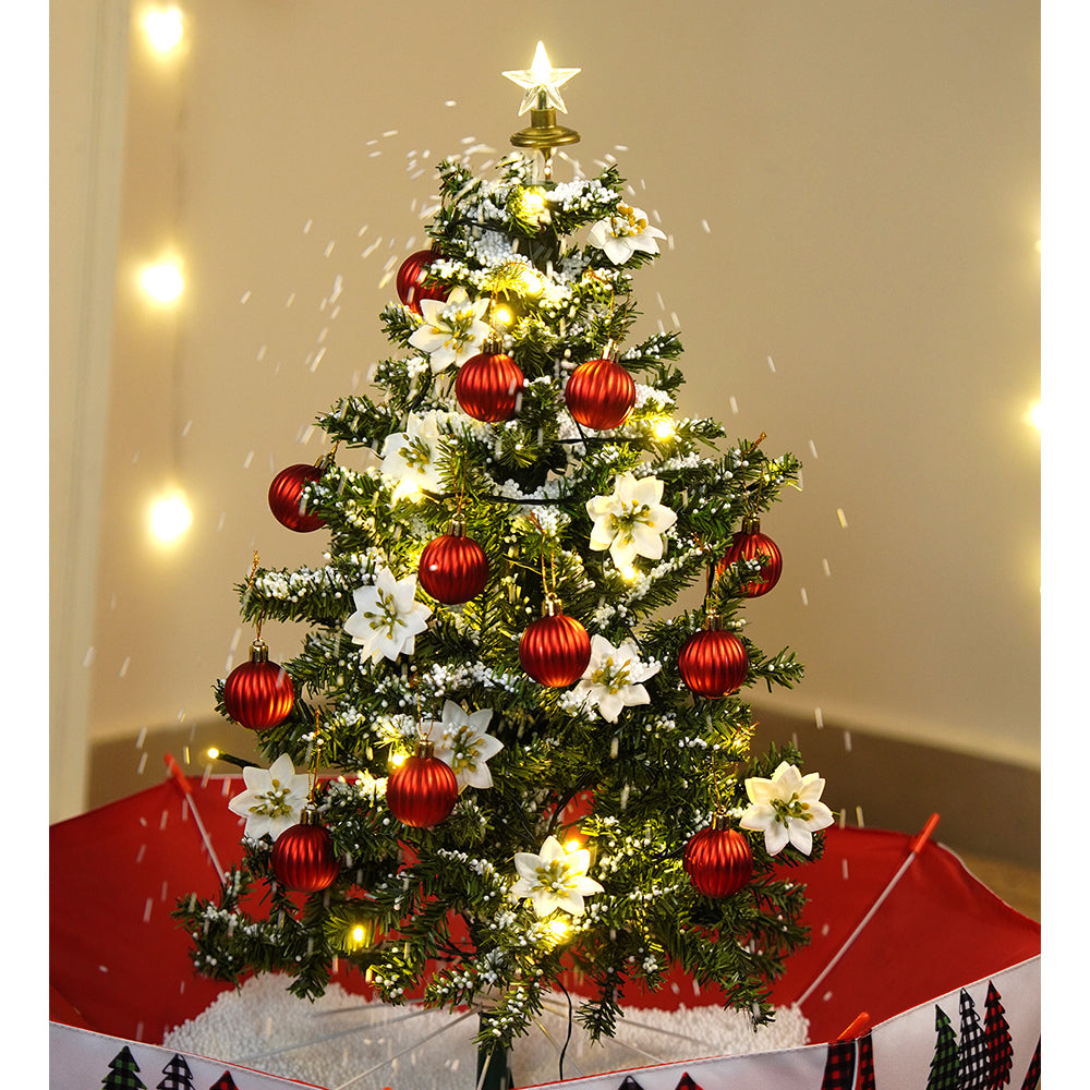 2.5feet, Star Tree  themed Snowfall with light & music Umbrella styled Christmas home Décor