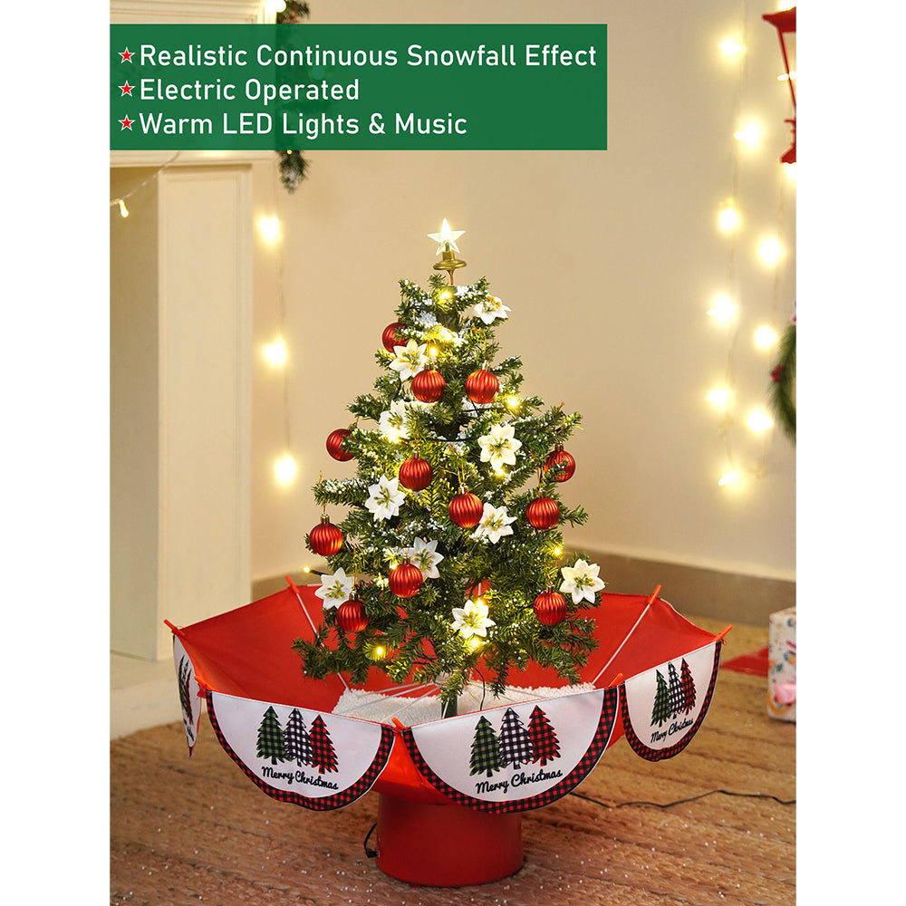 2.5feet, Star Tree  themed Snowfall with light & music Umbrella styled Christmas home Décor