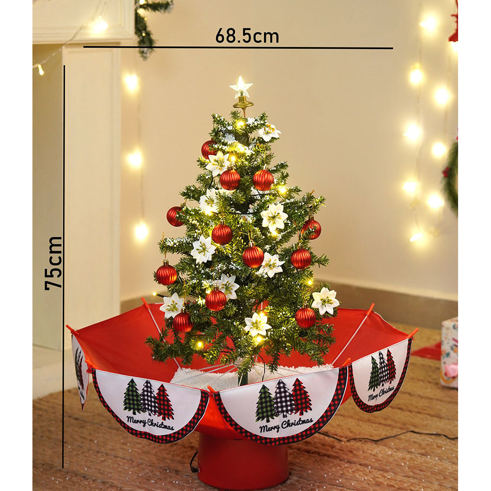 2.5feet, Star Tree  themed Snowfall with light & music Umbrella styled Christmas home Décor