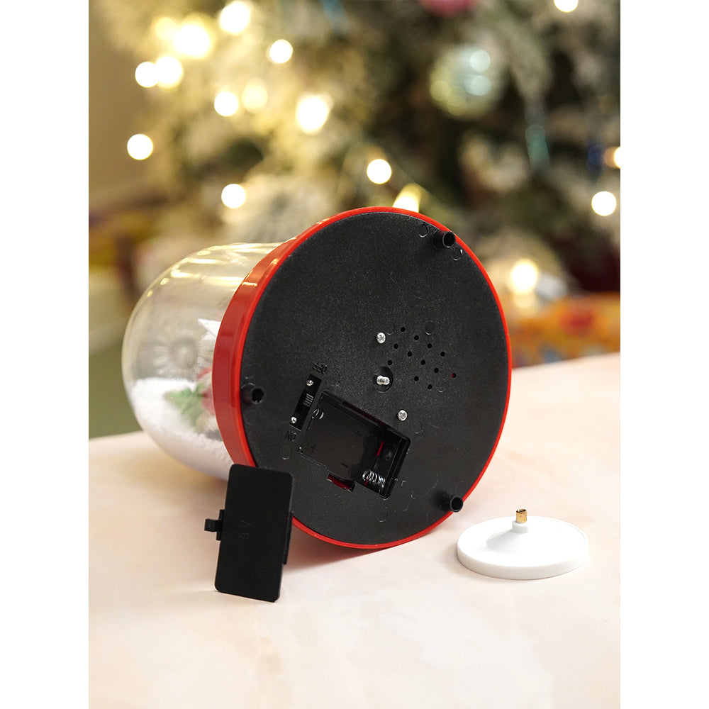 Lucky Stocking & Tree Santa , Musical Snow Globe Dome Christmas Décor and Decoration.