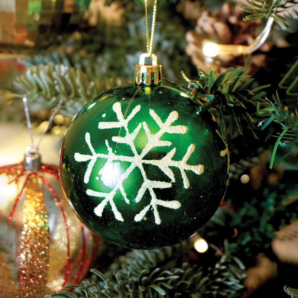 16pcs  Stripes & Snowfall Red & Green  christmas Tree oranments XMAS Tree decoration set