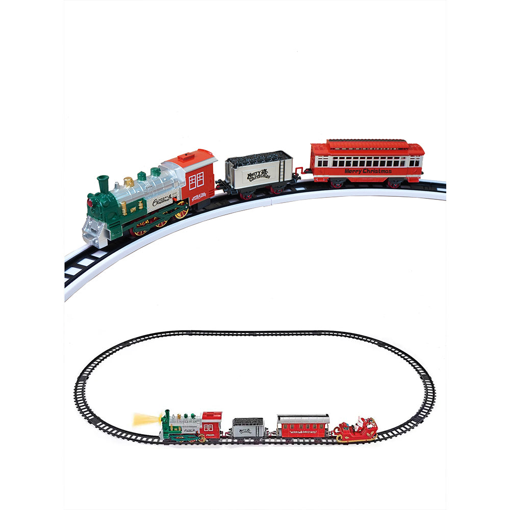 Train around the tree set with Light and Sound for Christmas Tree Decor