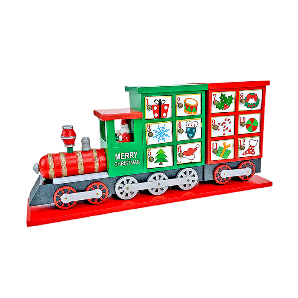 25 days, Wooden Train Shape Advent Calendar for Christmas