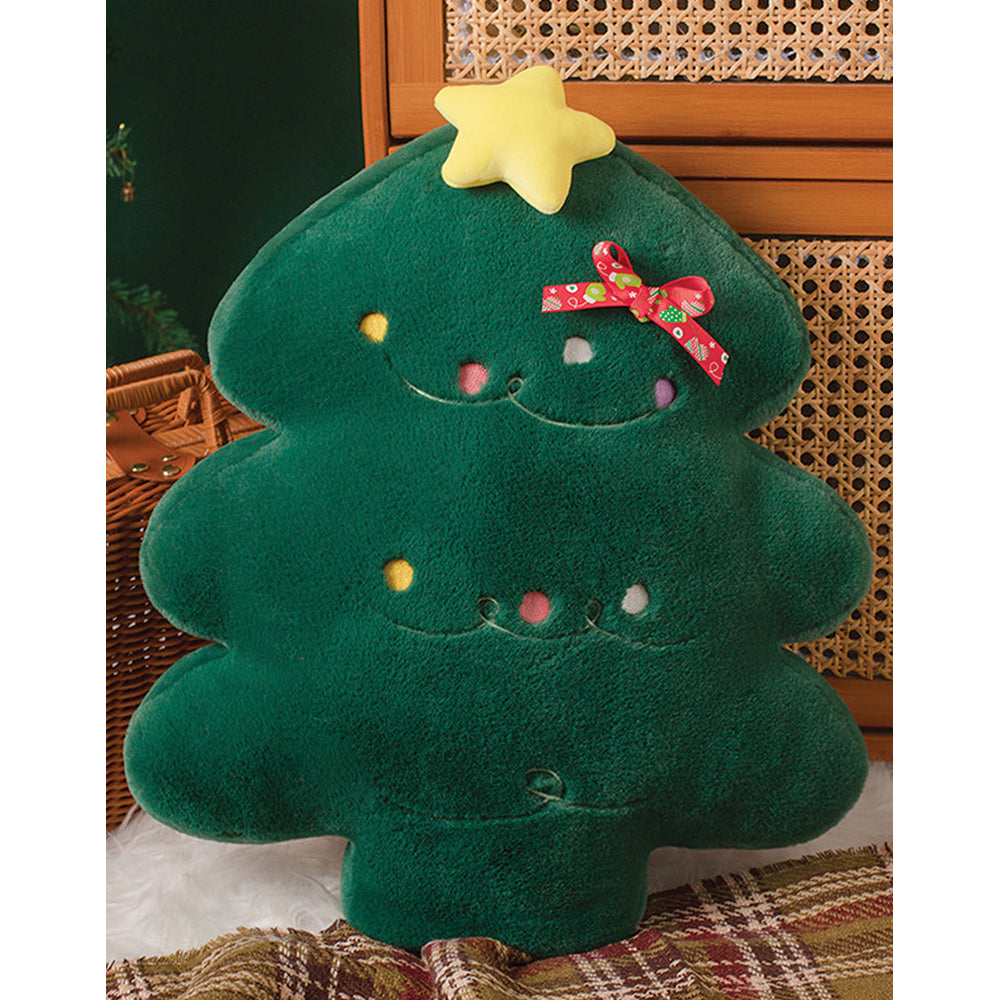 Christmas Tree shape Soft Fluffy XMAS Pillow,  Sofa Throw and Bedding Décor
