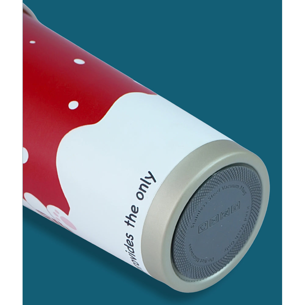 White Puppy, Christmas themed, Xmas stainless steel Coffee/Water Tumbler Bottle, 500ml with free cleaning brush