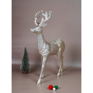 18inches Big white Sequence Gold Reindeer Christmas Décor and Decoration