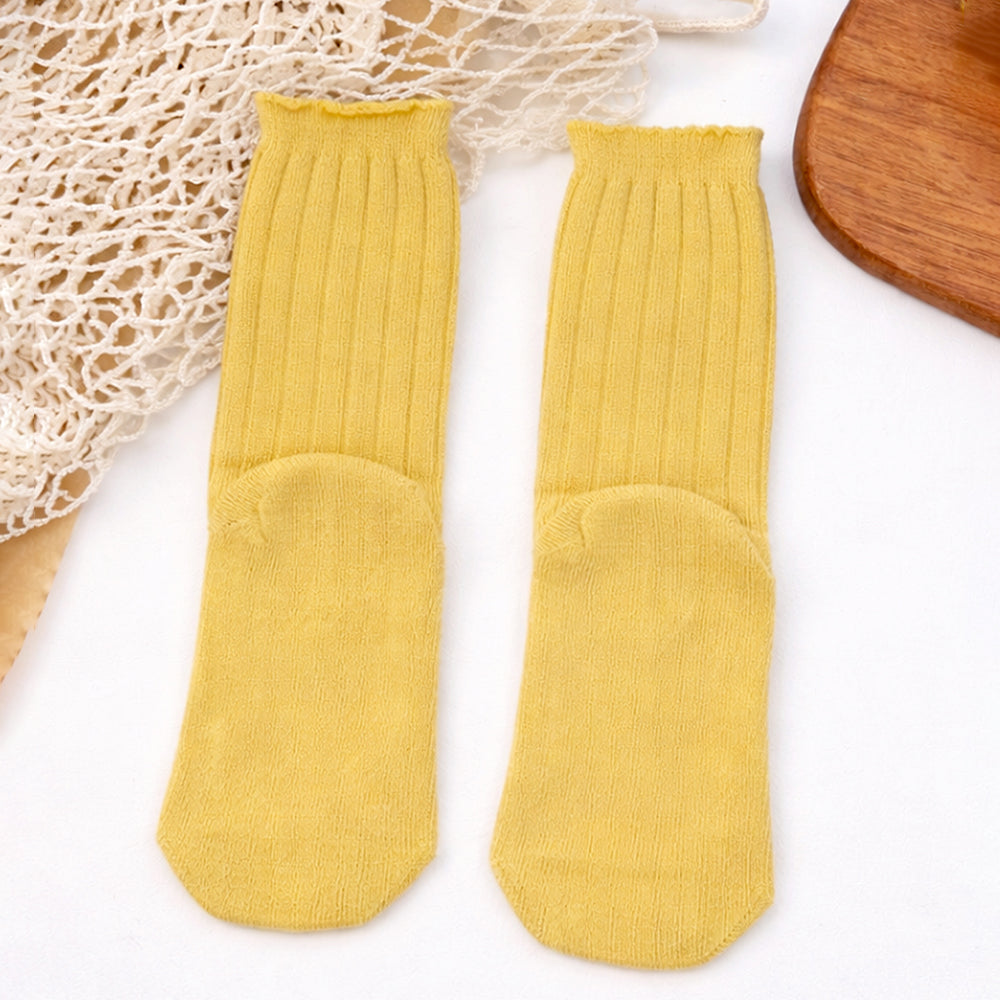 Yellow 3D Dear & Stockings Christmas Themed Ankle Length Socks For Kids