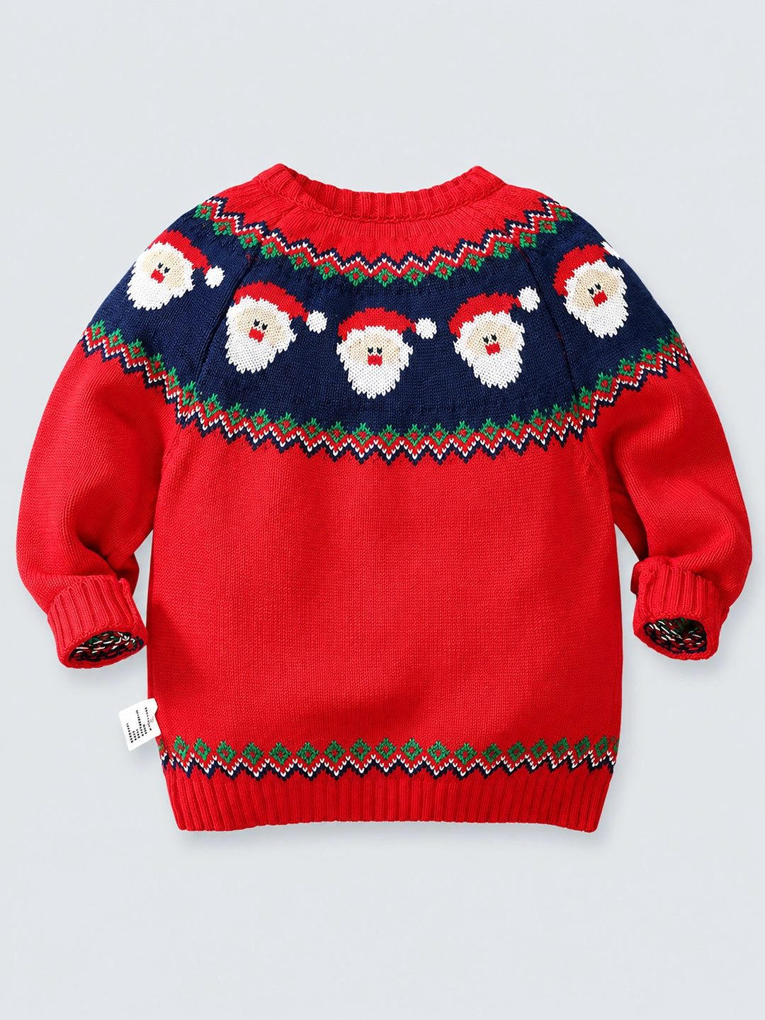 Kids Red & Navy HOHO Cardigan Sweater Round Neck