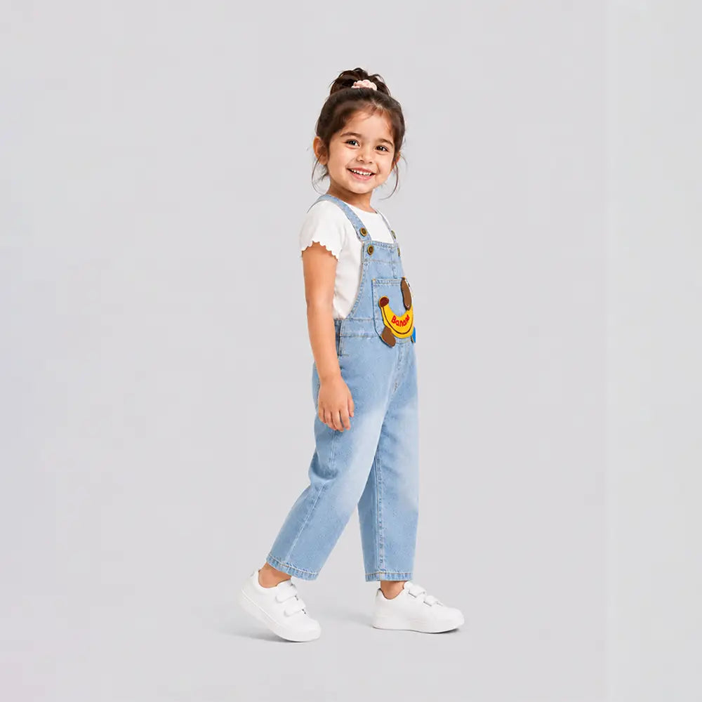 Banana Doggy Denim Dungaree for Toddlers and Kids (No T-Shirt Included)