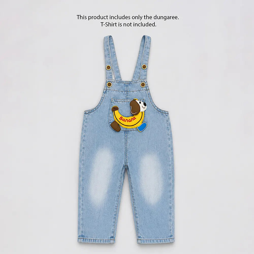 Banana Doggy Denim Dungaree for Toddlers and Kids (No T-Shirt Included)