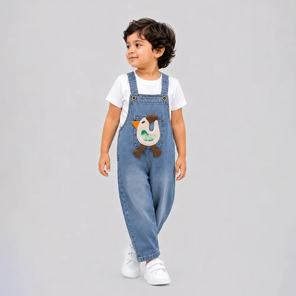 Ducky Denim Dungaree for Toddlers and Kids (No T-Shirt Included)
