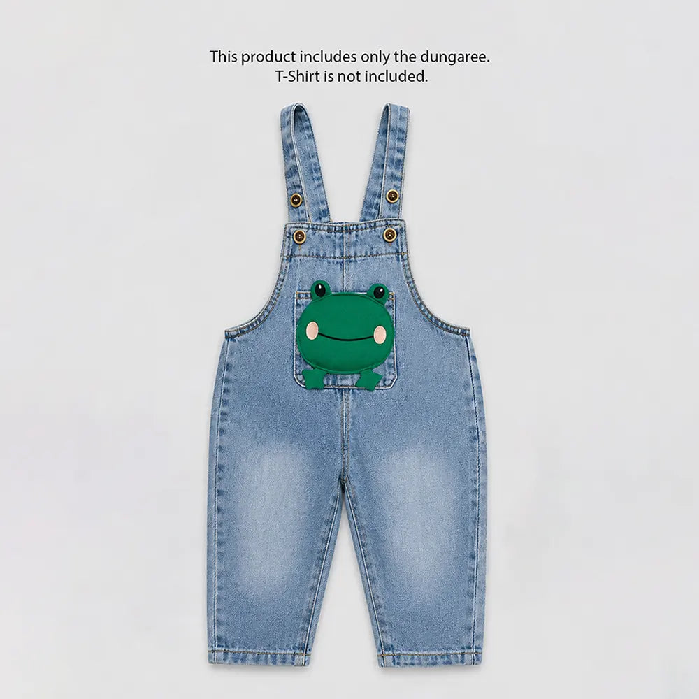 Froggy Denim Dungaree for Toddlers and Kids (No T-Shirt Included)