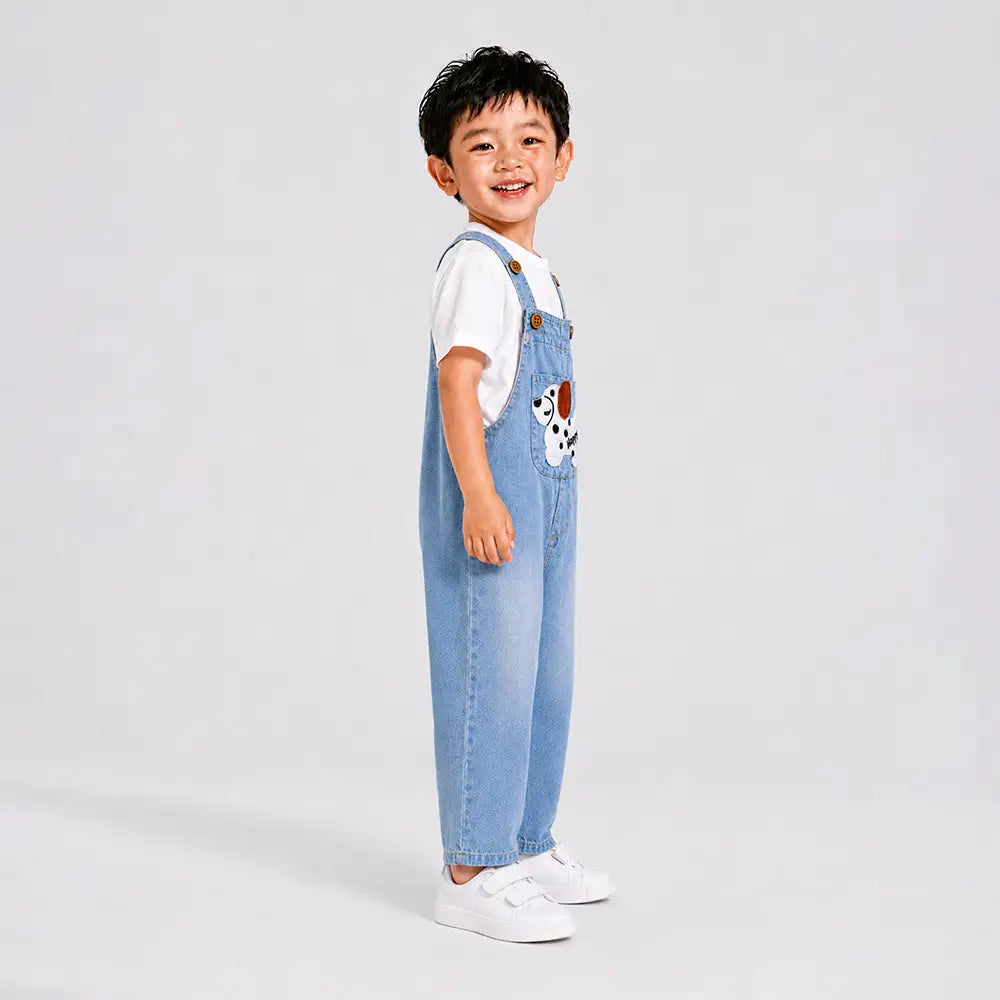 Happy Puppy Denim Dungaree for Toddlers and Kids (No T-Shirt Included)
