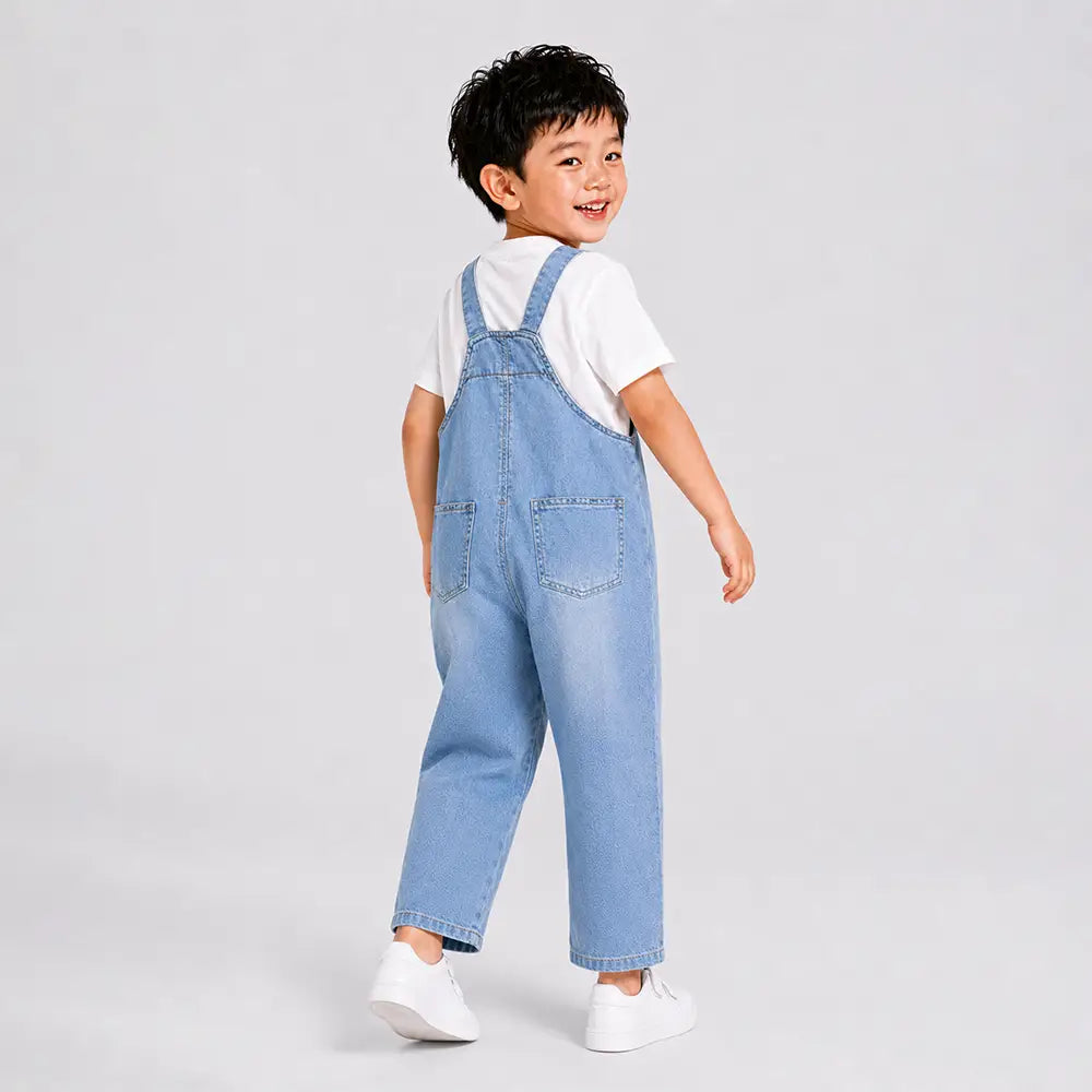 Happy Puppy Denim Dungaree for Toddlers and Kids (No T-Shirt Included)