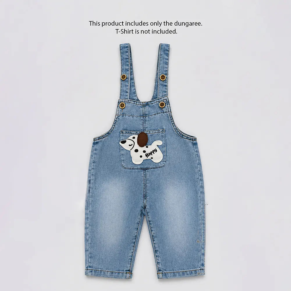 Happy Puppy Denim Dungaree for Toddlers and Kids (No T-Shirt Included)