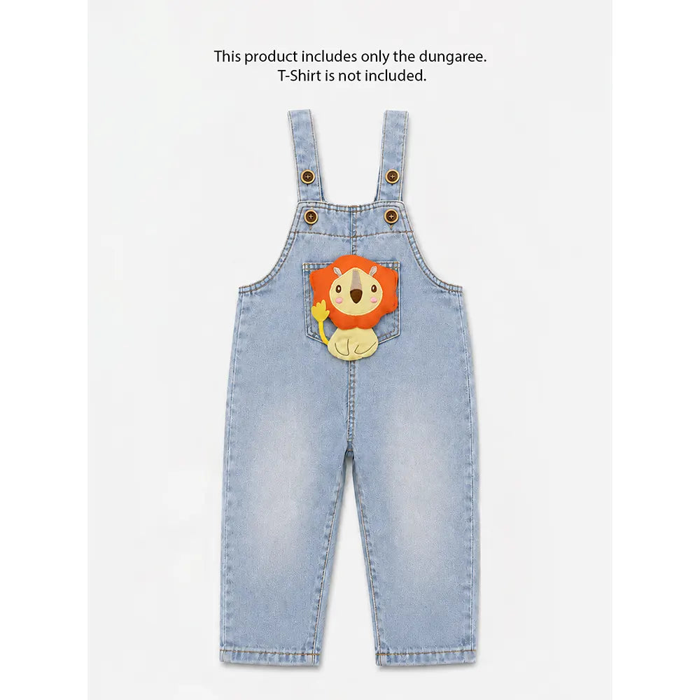 Lion Denim Dungaree for Toddlers and Kids (No T-Shirt Included)