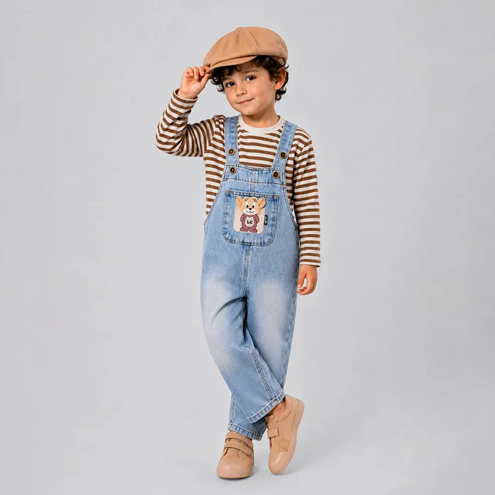 Naughty Mouse Denim Dungaree for Toddlers and Kids (No T-Shirt Included)