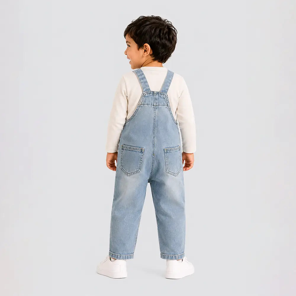 Sleepy Foxy Denim Dungaree for Toddlers and Kids (No T-Shirt Included)