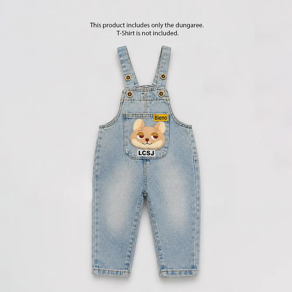 Sleepy Foxy Denim Dungaree for Toddlers and Kids (No T-Shirt Included)