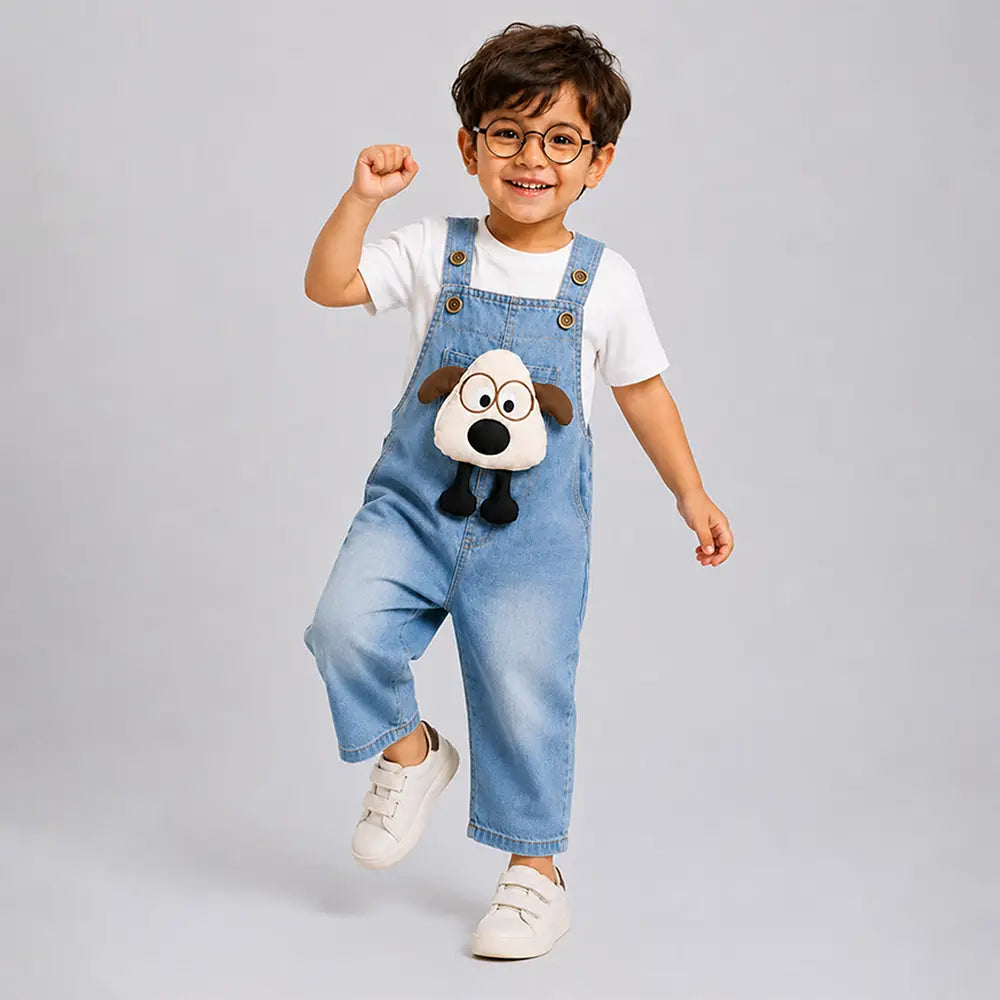 Specs Puppy Denim Dungaree for Toddlers and Kids (No T-Shirt Included)