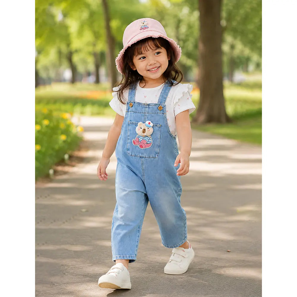 Stripes Cappy Denim Dungaree for Toddlers and Kids (No T-Shirt Included)