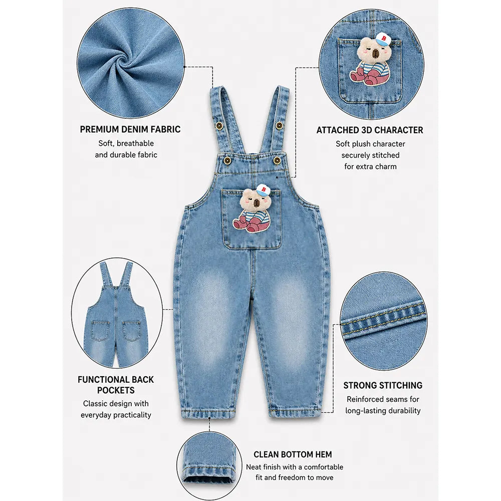 Stripes Cappy Denim Dungaree for Toddlers and Kids (No T-Shirt Included)