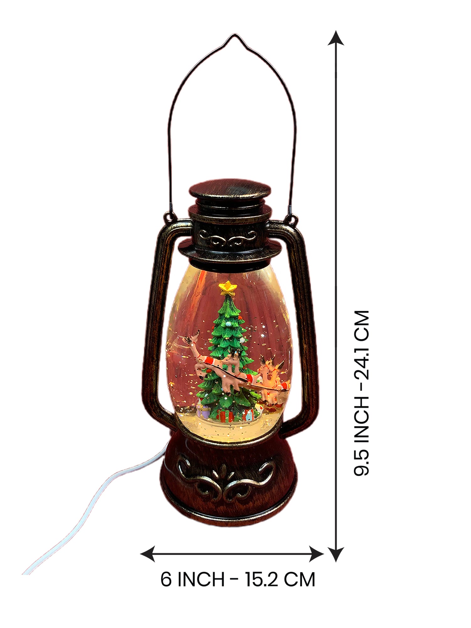 Flying Deer Christmas Tree  Musical Glitter Water Light, Christmas Snow Lantern