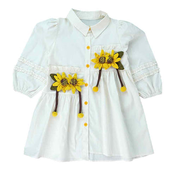 Cream Sunflower Style Smart Casual and Partywear for Girls