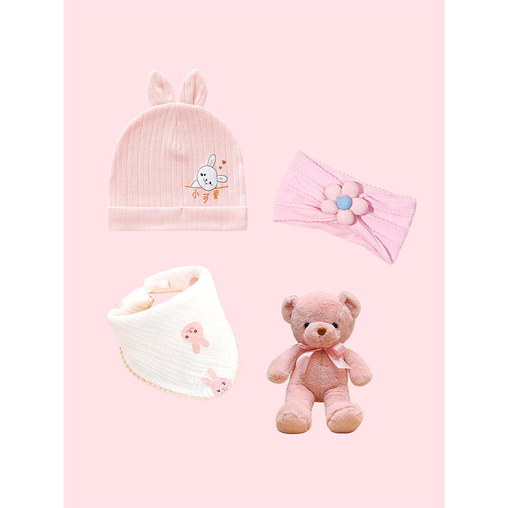 18 pcs Baby Pink Teddy Birthday Gift Hamper set for Baby Girl with travelling Suitcase,