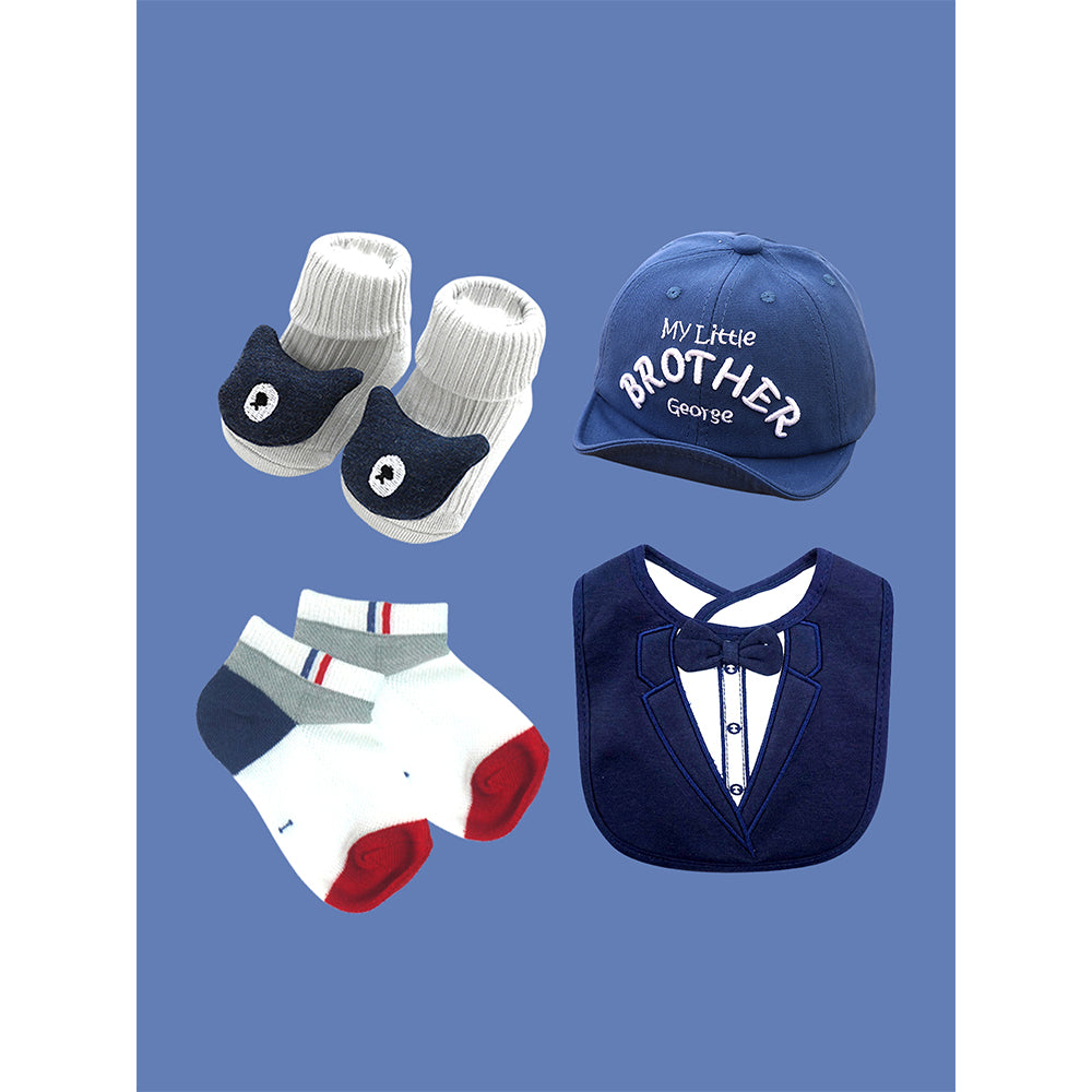 19 pcs Royal Blue Bow Teddy Birthday Gift Hamper set for Baby with travelling suitcase