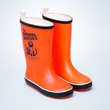 Mr. Amber Hunter, Flexible Rubber Rain Gumboots for Toddlers & Kids
