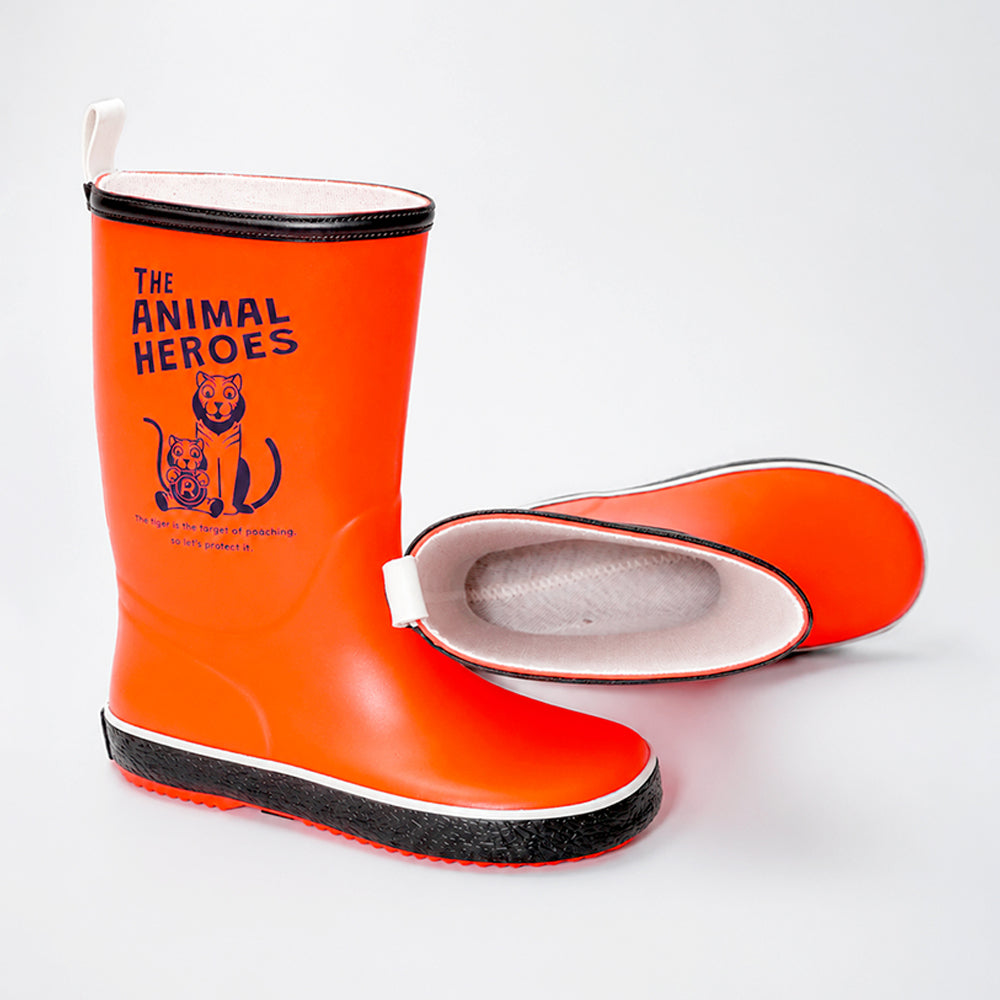 Mr. Amber Hunter, Flexible Rubber Rain Gumboots for Toddlers & Kids