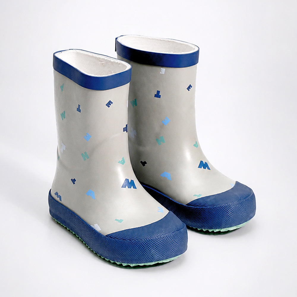 Mr.Letter Bold, flexible Rubber Rain Gumboots for Toddlers & Kids