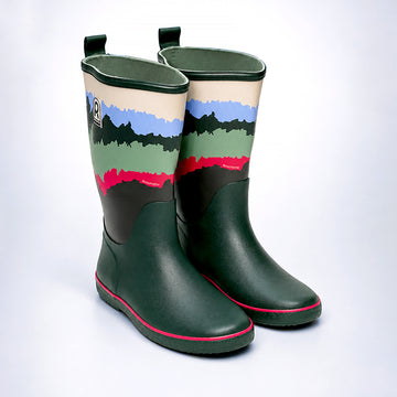 Ms. Olive Moss, Flexible Rubber Rain Gumboots for Adults