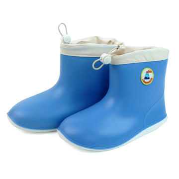 Blue & White Band Rubber Rain Gumboots for kids